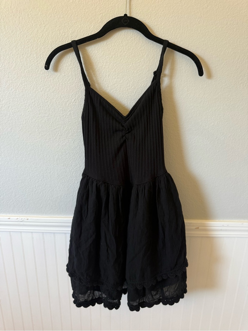 100% Cotton Aerie at the Barre Black Mini Dress size Small